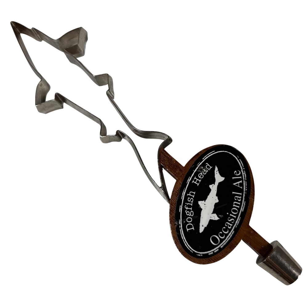 Dogfish Head Occasional Ale Tap Handle Silver Brown Shark Logo Barware Decor